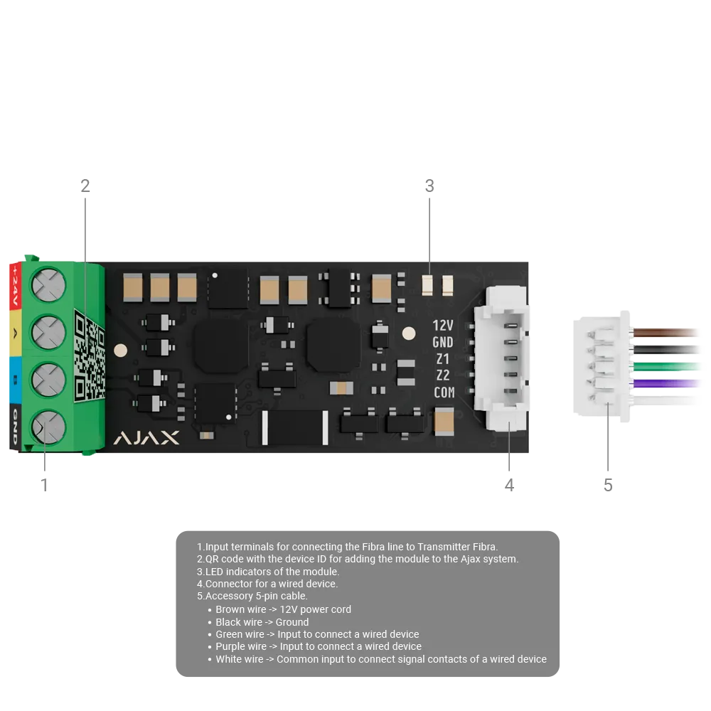 AJAX FIBRA-TRANSMITTER Expansor Fibra Grado 3 Intrusión