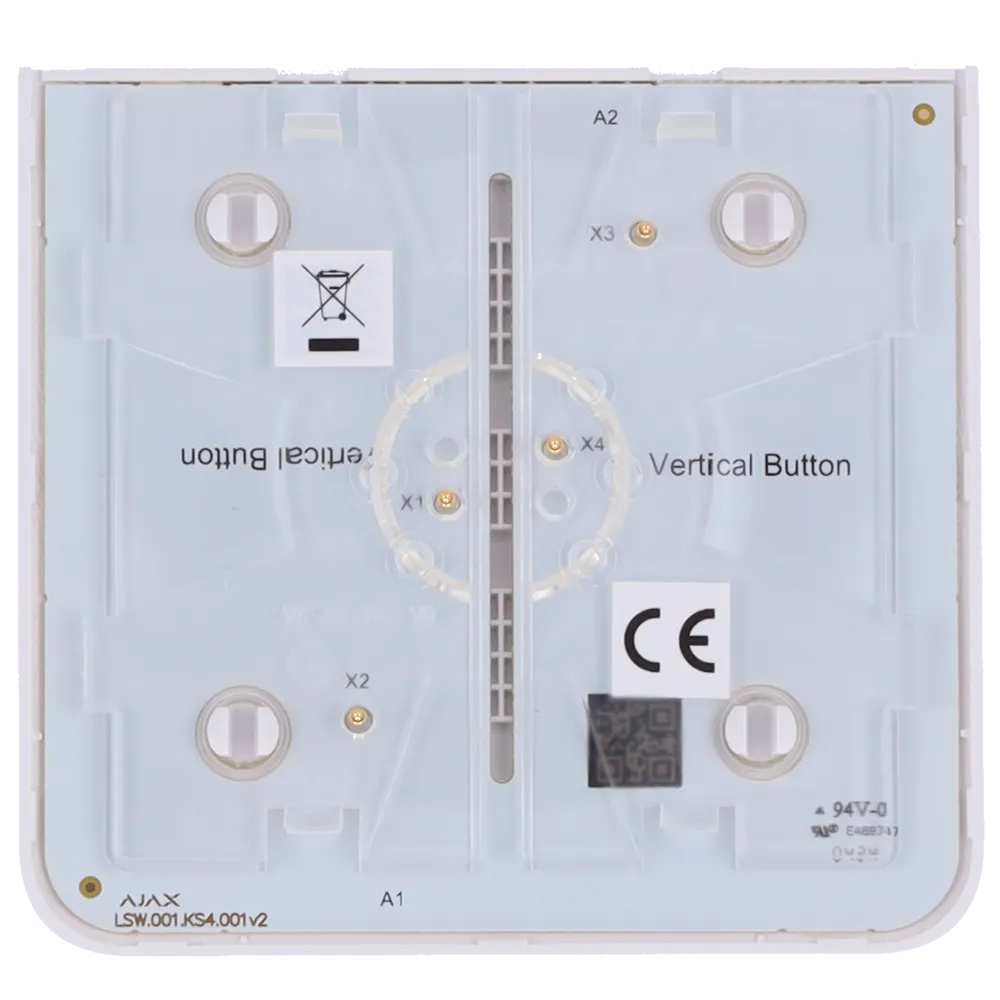 Interruptor Ajax AJ-SIDEBUTTON-1G2W-W-VERT Blanco Vertical
