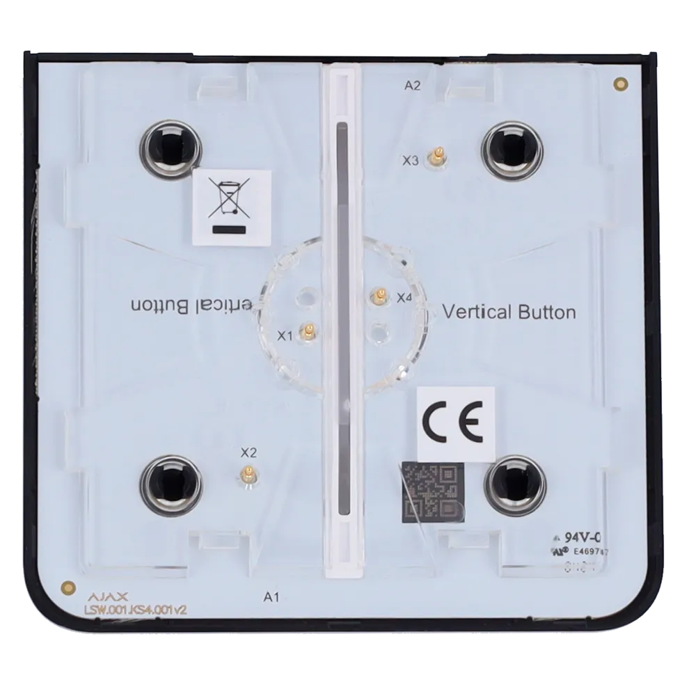 Panel táctil doble AJAX AJ-SIDEBUTTON-2G-B-VERT negro