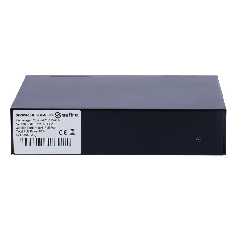 Switch PoE Gigabit SF-SW0604HIPOE-GF-65 4 Puertos Safire