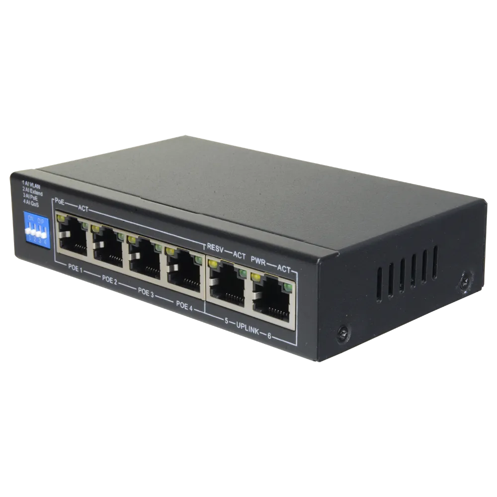 Switch PoE Safire SF-SW0604POE-60 4 Puertos Fast Ethernet