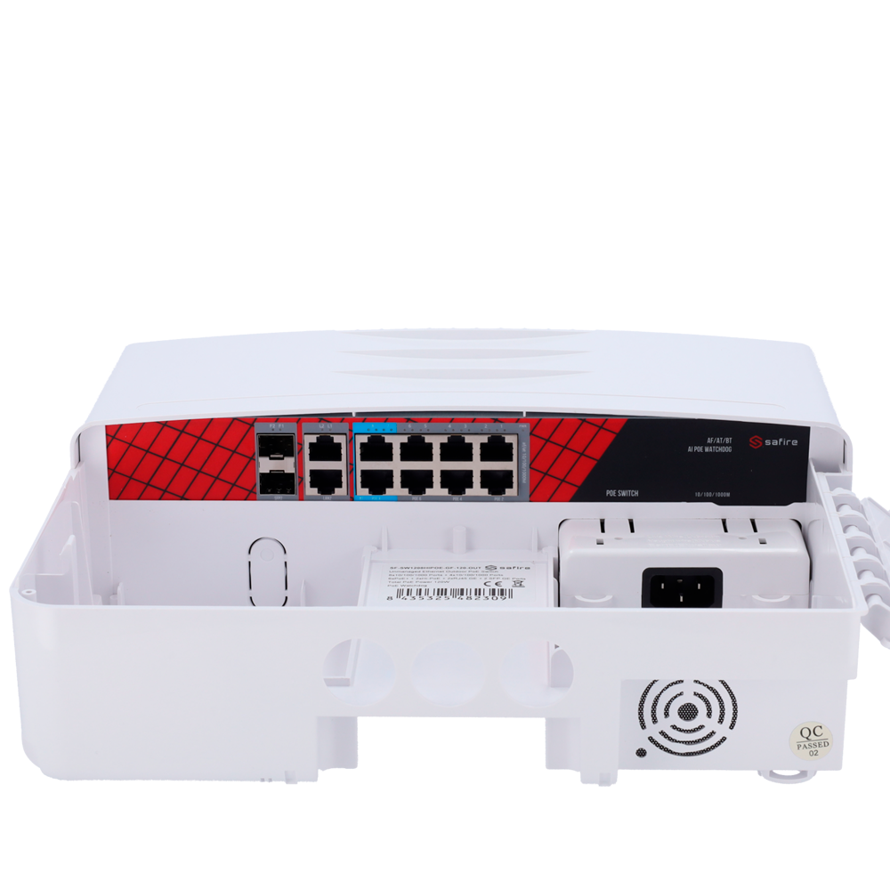Safire Smart - SF-SW1208HIPOE-GF-120-OUT - Switch 6P Gigabit PoE No gestionable SFP - Imagen 4