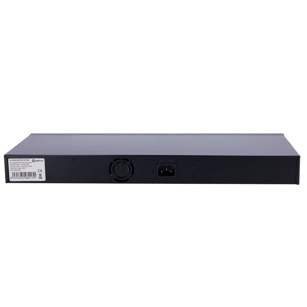 Switch PoE 14 Puertos Gigabit Safire SF-SW2016HIPOE-GF-240