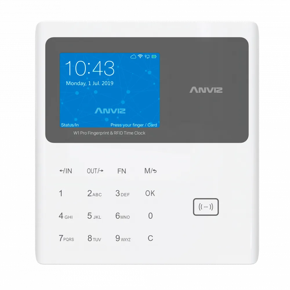 Control Presencia Anviz W1C-PRO Tarjeta PIN Ethernet USB