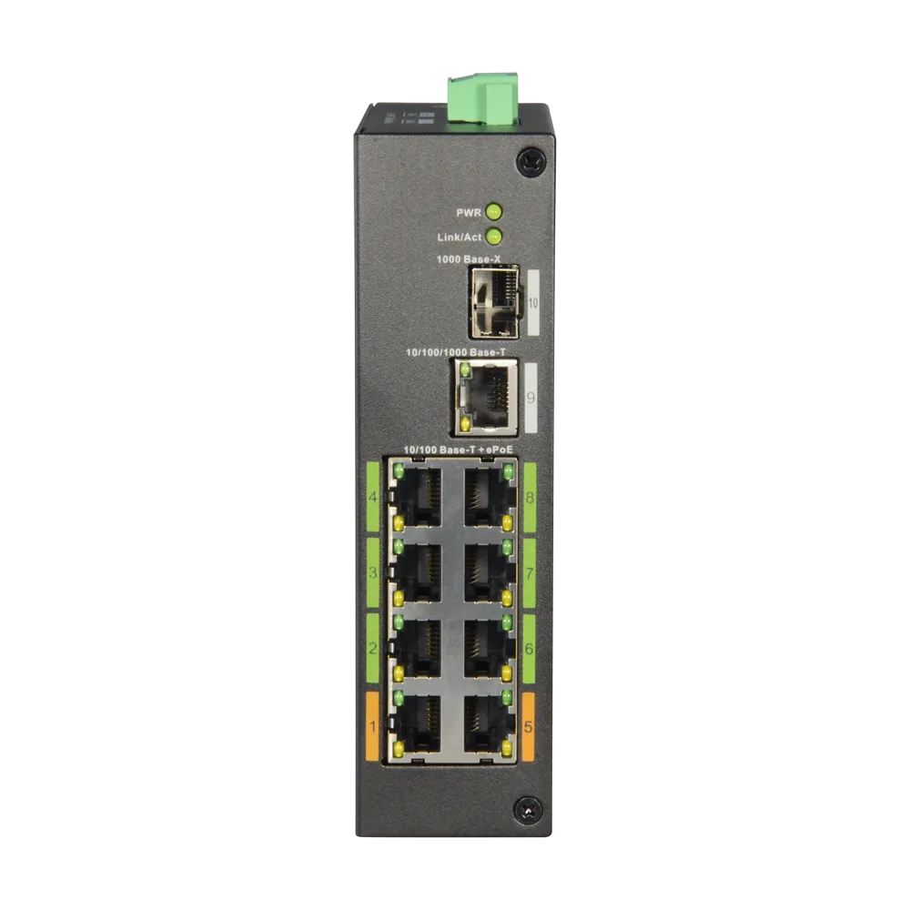 Switch PoE 8 Puertos Gigabit X-Security XS-SW1008EPOE-120-DIN