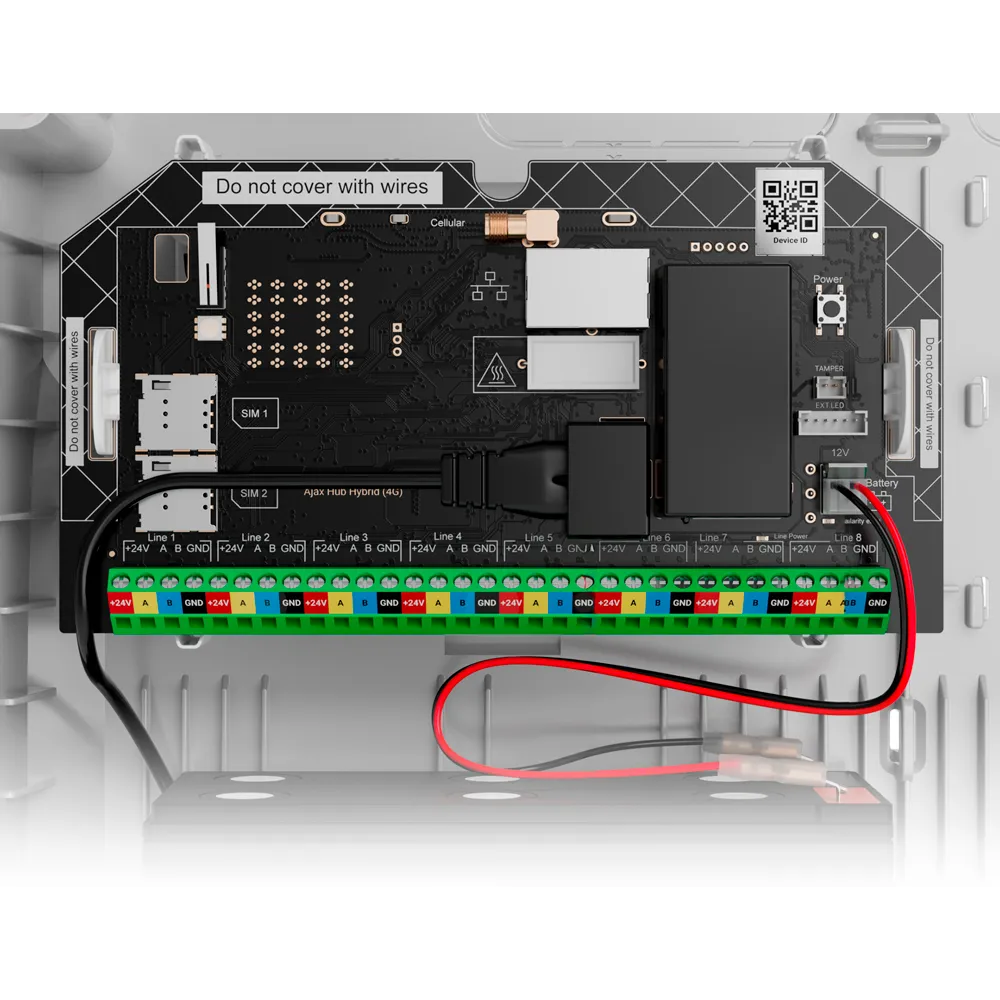 Ajax FIBRA-HUBHYBRID-4G-NOCASE Central Híbrida Grado 3