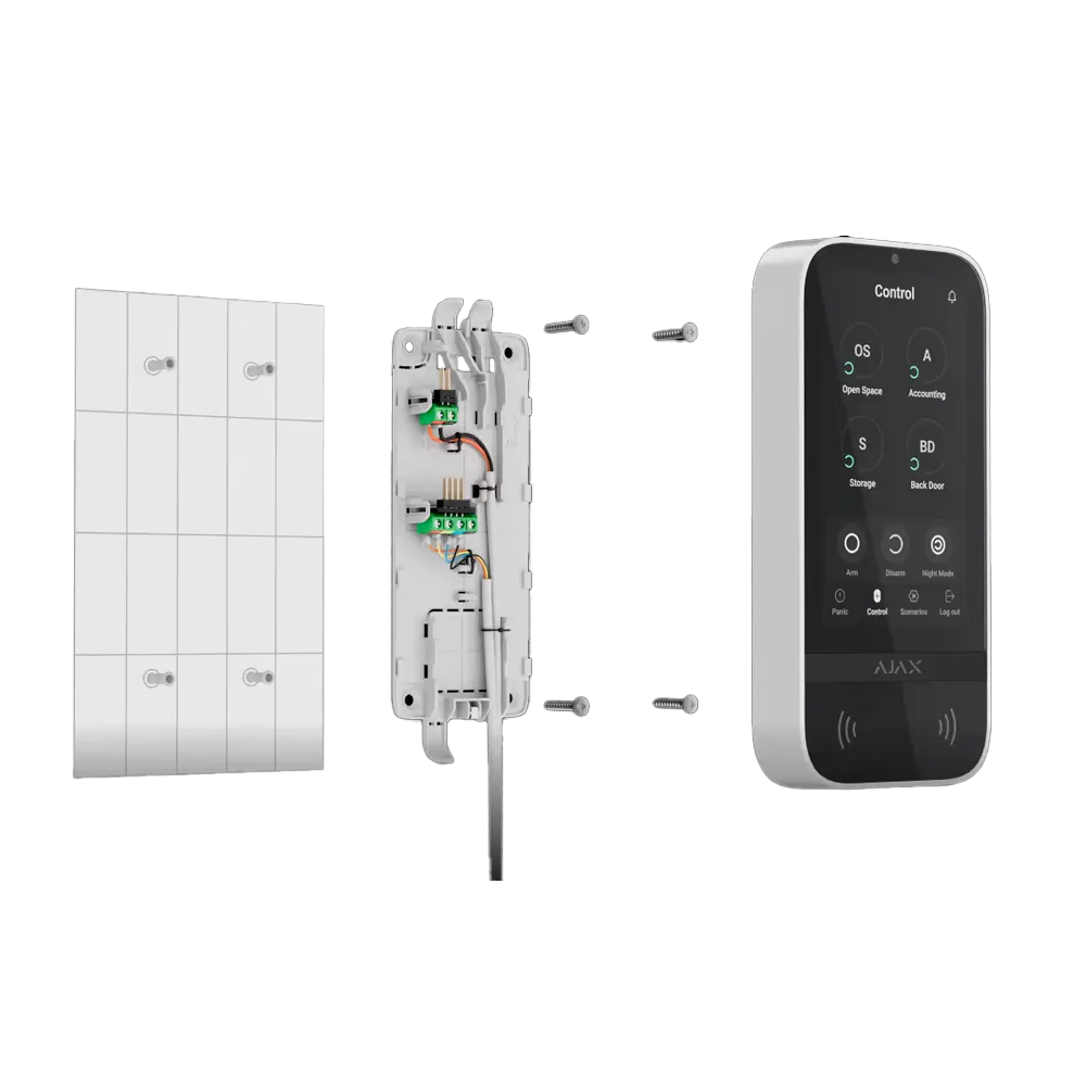 AJAX FIBRA-KEYPADTOUCHSCREEN-W Teclado Táctil Fibra RFID