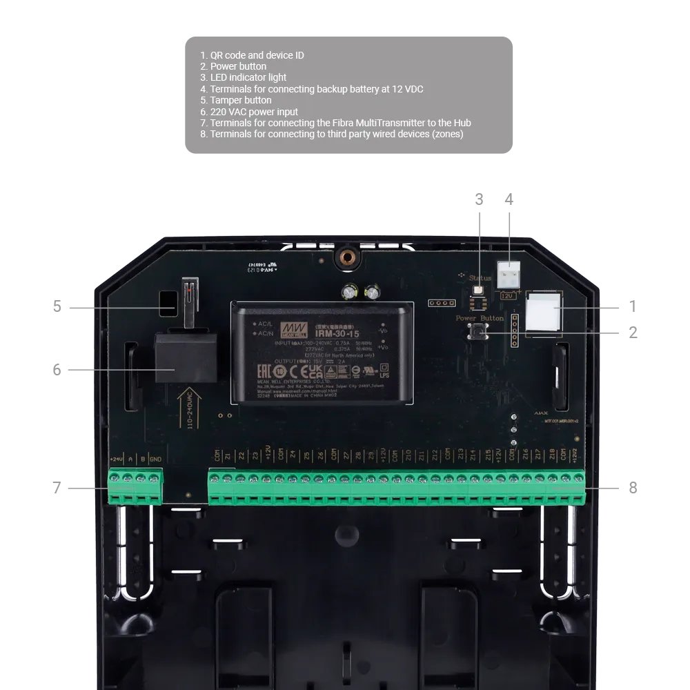 AJAX FIBRA-MULTITRANSMITTER-B Expansor Fibra Grado 3