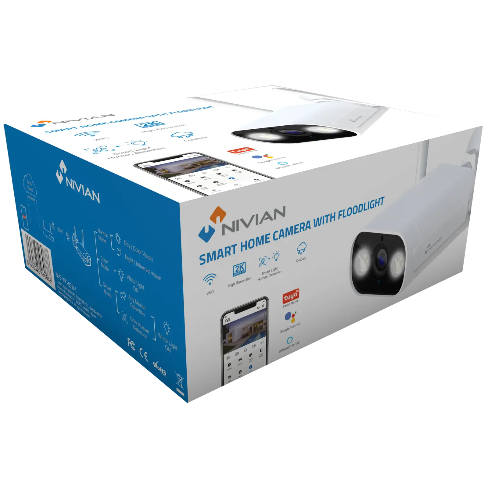 Nivian NVS-IPC-02-L Cámara 3MP WiFi Exterior con IA