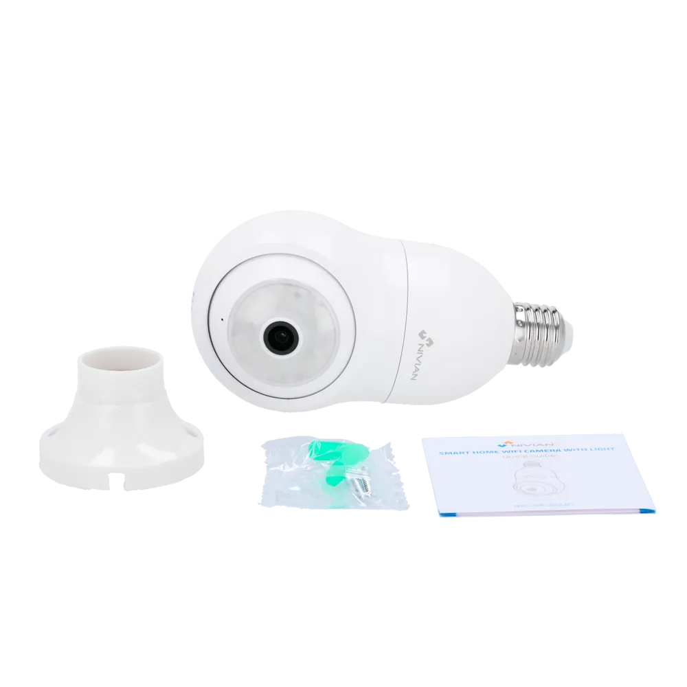 Cámara Bombilla WiFi NVS-IPC-BULB1 3MP Exterior E27 Nivian