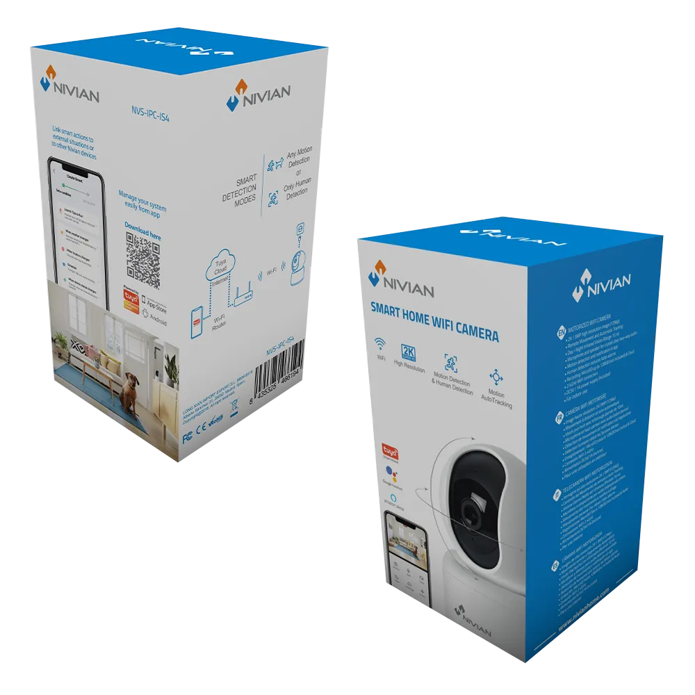 Cámara WiFi Interior 3MP Nivian NVS-IPC-IS4 Motorizada IA