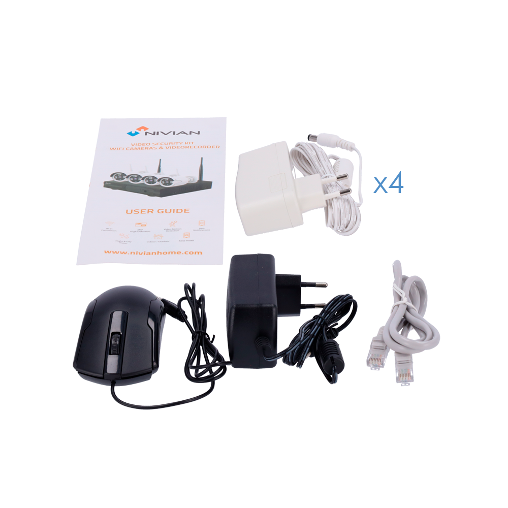 Nivian NV-KIT430W-4CAM Kit CCTV – WiFi · NVR 4 canales · 4 cámaras - Imagen 6