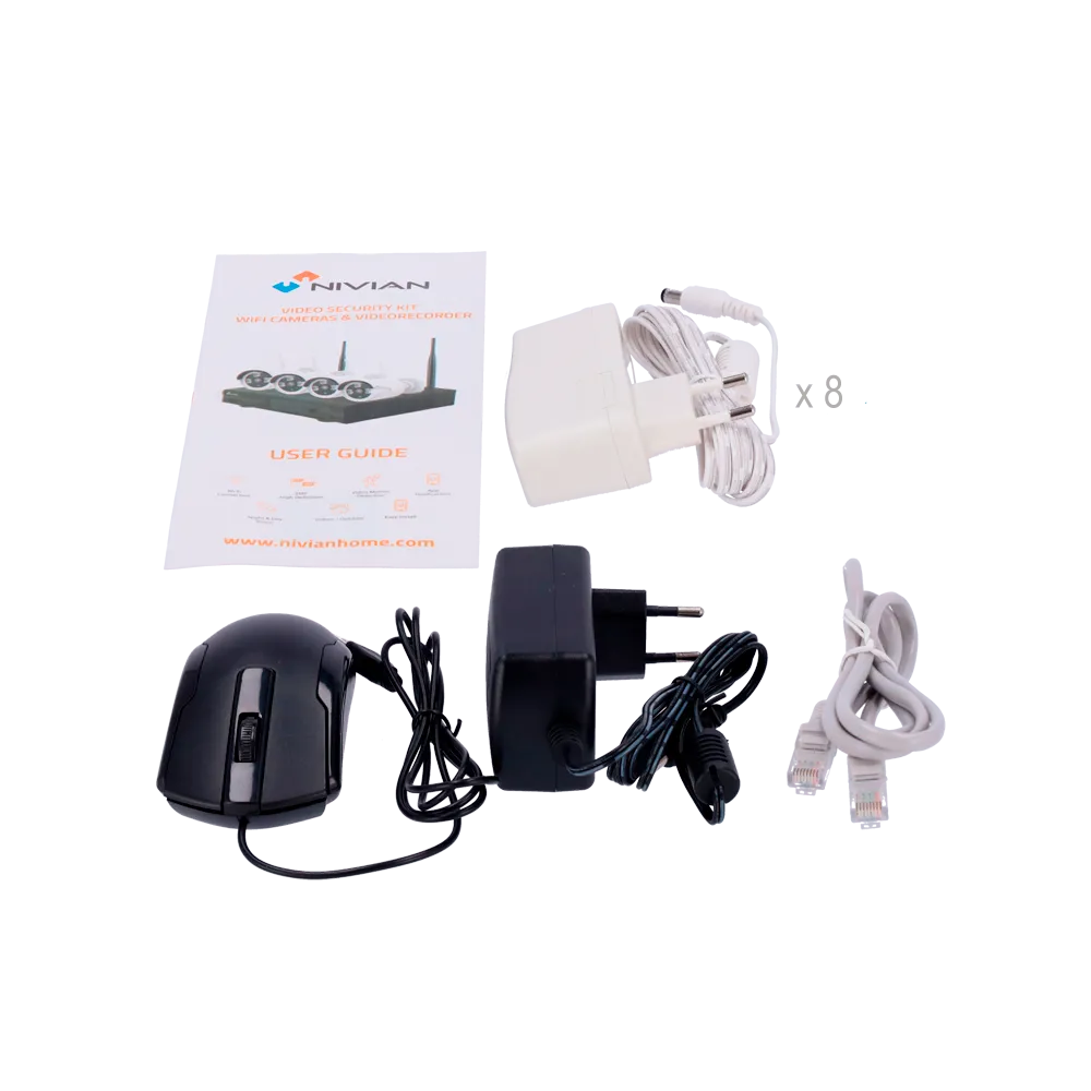Kit Videovigilancia WiFi Nivian NV-KIT830W-8CAM 8 Cámaras