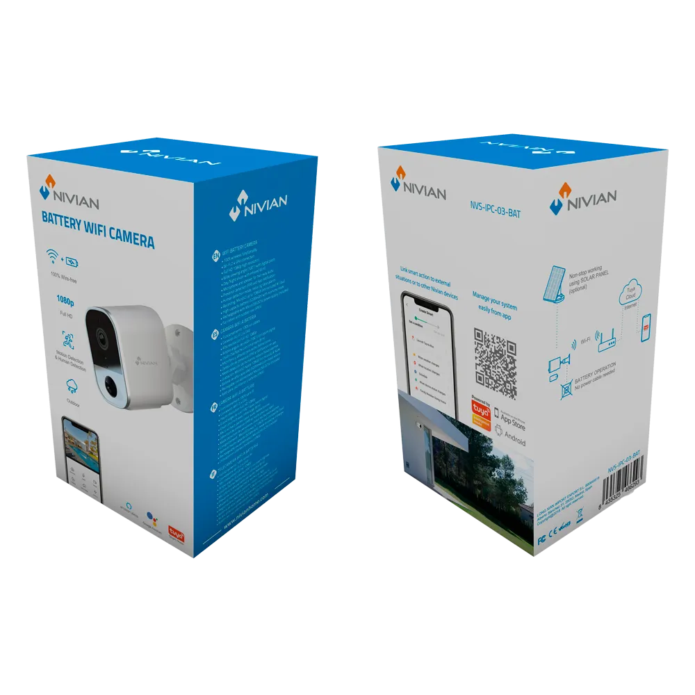 Cámara WiFi Exterior 1080p Batería Nivian NVS-IPC-03-BAT