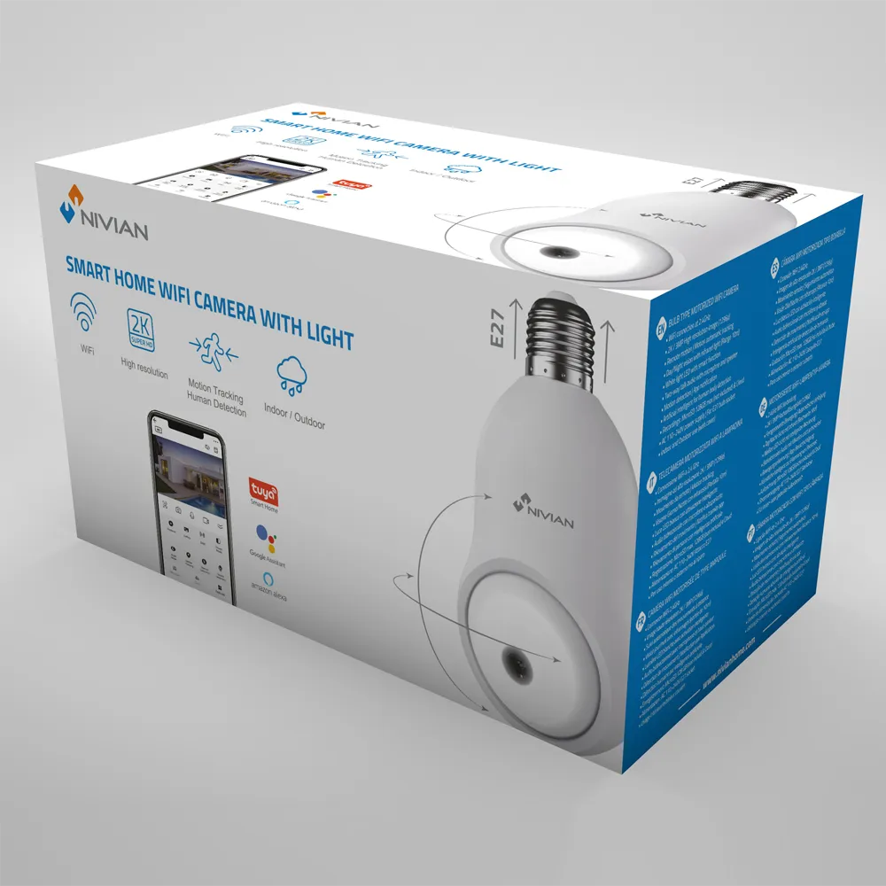 Cámara Bombilla WiFi NVS-IPC-BULB1 3MP Exterior E27 Nivian