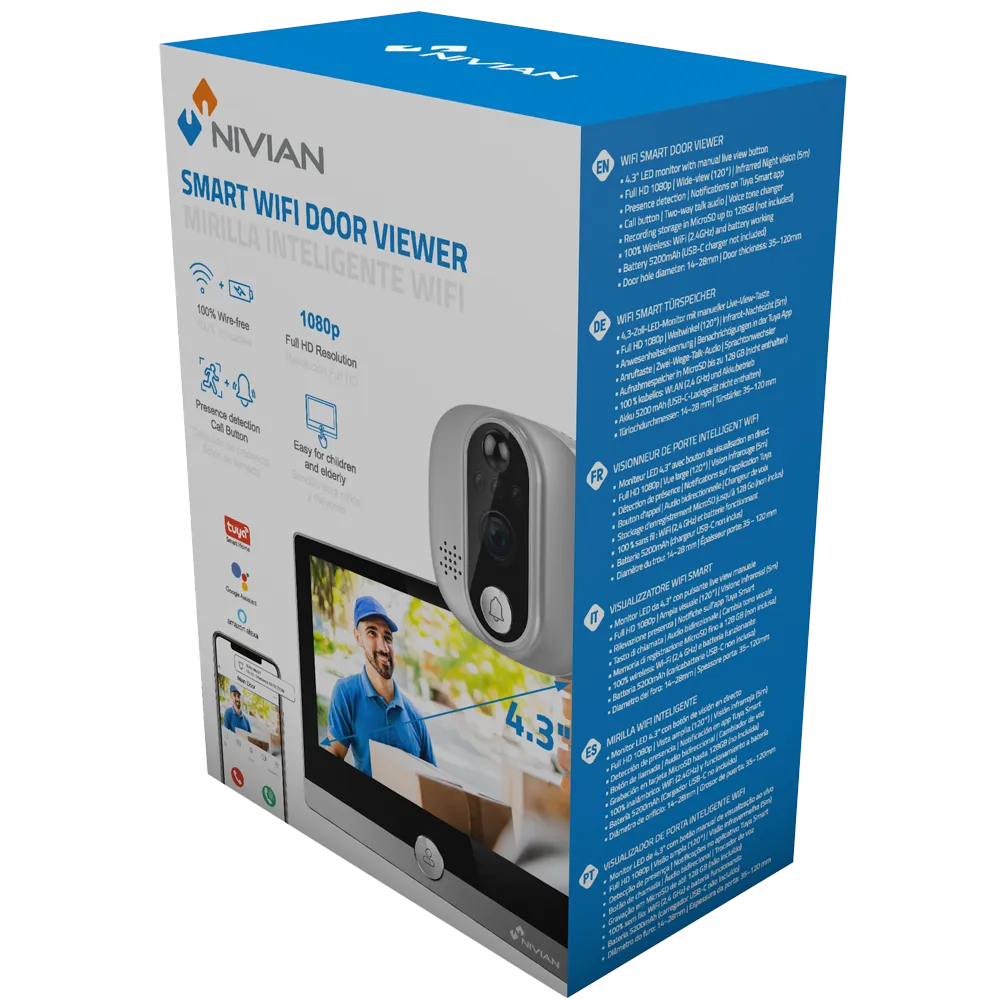 Mirilla Digital WiFi Nivian NVS-IPC-DOORVIEW1 1080P PIR