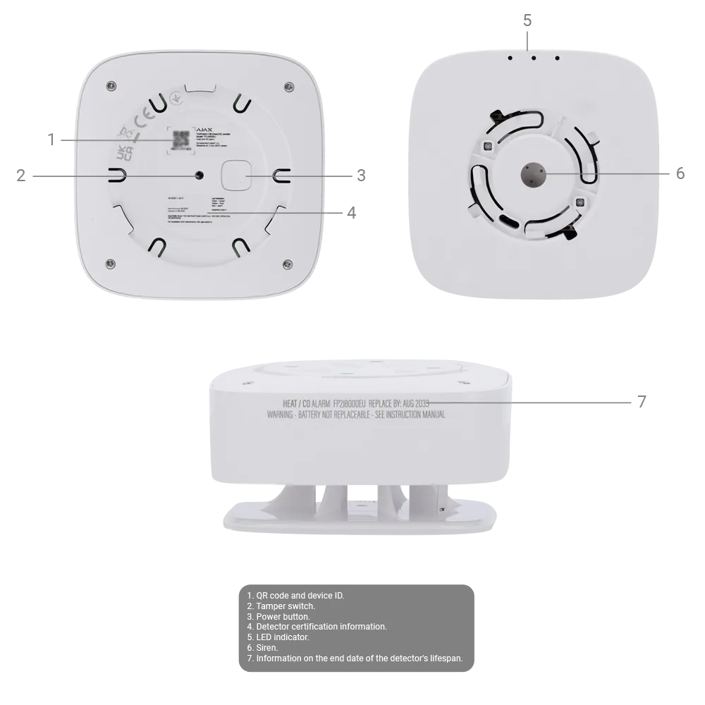 Detector CO Ajax FireProtect 2 AJ-FIREPROTECT2-C-RB-W