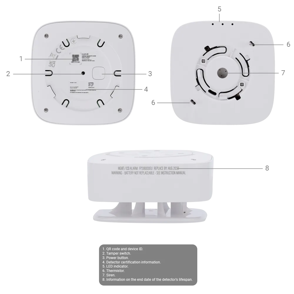 Detector Termovelocimétrico AJ-FIREPROTECT2-H-SB-W
