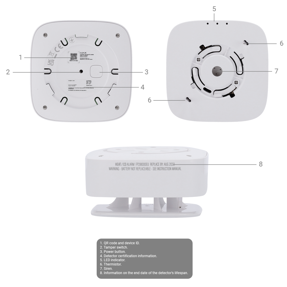 Detector termovelocimétrico y CO - AJ-FIREPROTECT2-HC-SB-W - Imagen 6