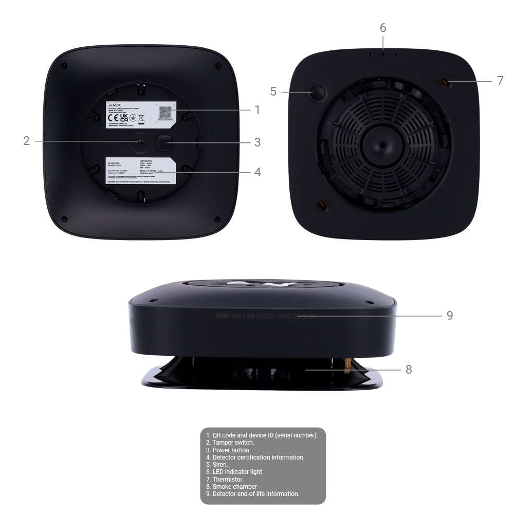 Detector de humo y termovelocimétrico - Baterías reemplazables - AJ-FIREPROTECT2-HS-RB-B - Imagen 6