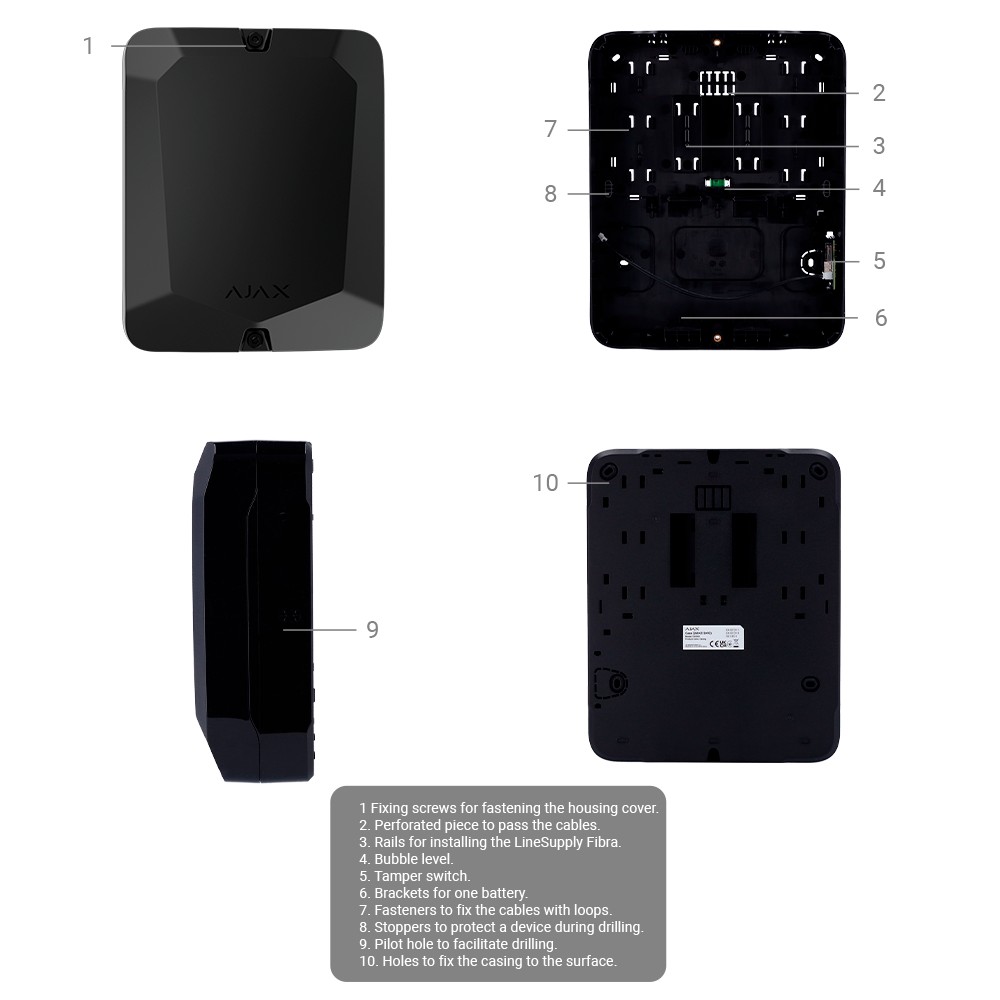 AJAX - FIBRA-CASE-C260-B - Caja / carcasa negro - Imagen 6