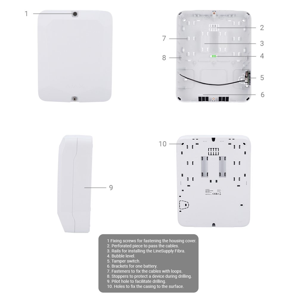 AJAX - FIBRA-CASE-C260-W - Caja / carcasa blanco - Imagen 6