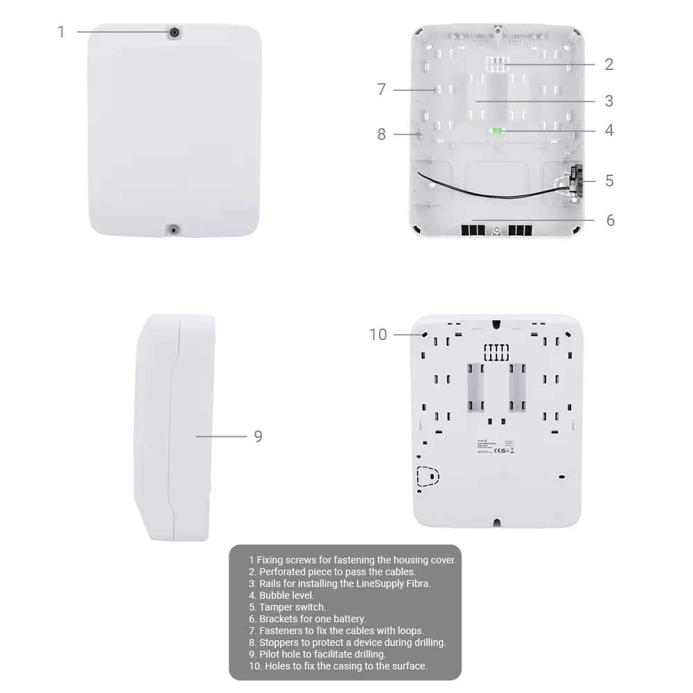 AJAX FIBRA-CASE-C260-W Caja Protectora Blanca Sistemas