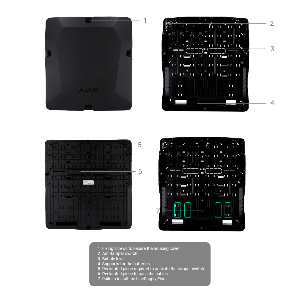 AJAX - FIBRA-CASE-D430-B - Caja / carcasa negro - Imagen 5
