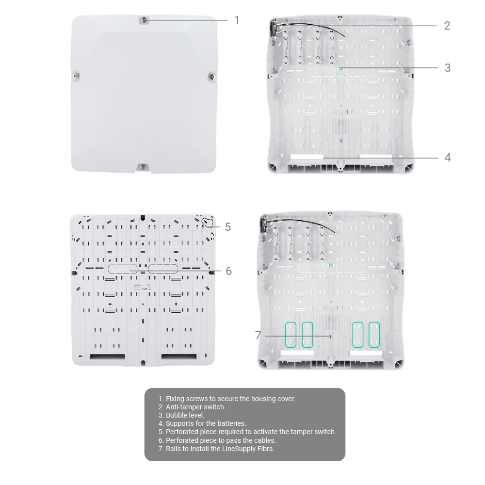 AJAX - FIBRA-CASE-D430-W - Expansor / módulo Fibra Grado 3 - Imagen 5