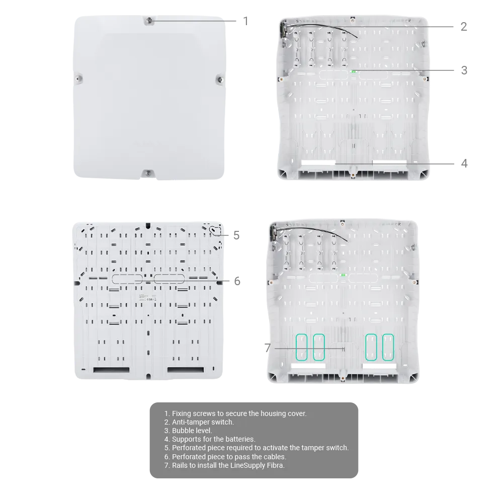 AJAX FIBRA-CASE-D430-W Caja Metálica Expansor Fibra Grado 3