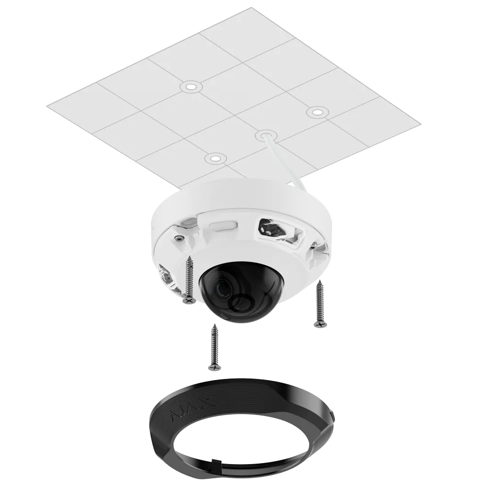 Cámara Domo IP 8MP Ajax AJ-DOMECAM-MINI-8-HL-W Dual Light PoE