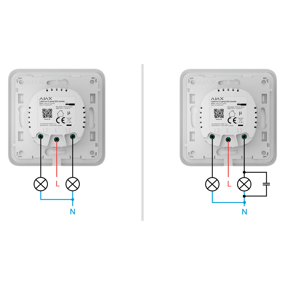 AJAX - AJ-LIGHTCORE-2G-VERT - Interruptor / botón Jeweller - Imagen 6