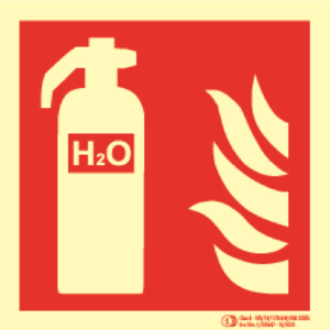 Señal / Cartel de extintor hídrico luminiscente. Clase B.