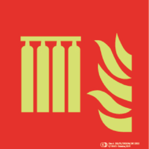 Señal / Cartel de Baterías de equipos de extinción luminiscente. Clase A