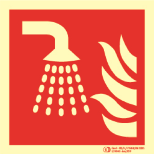 Señal / Cartel de Espacio Protegido por Agua Nebulizada. Clase B