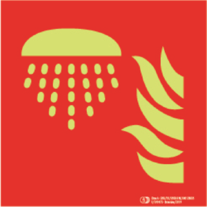 Señal / Cartel de Espacio Protegido por Sistema de Extinción. Clase A