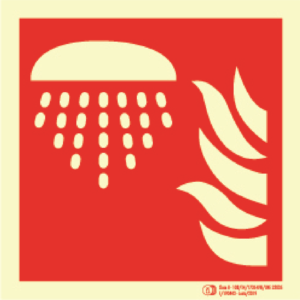 Señal / Cartel de Espacio Protegido por Sistema de Extinción. Clase B