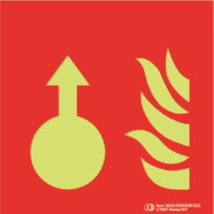 Señal / Cartel de Acceso bomberos luminiscente. Clase A
