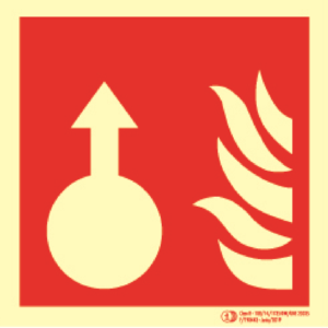 Señal / Cartel de Acceso Bomberos luminiscente. Clase B.