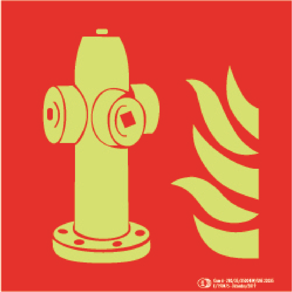 Señal / Cartel de Hidrante luminiscente. Clase A