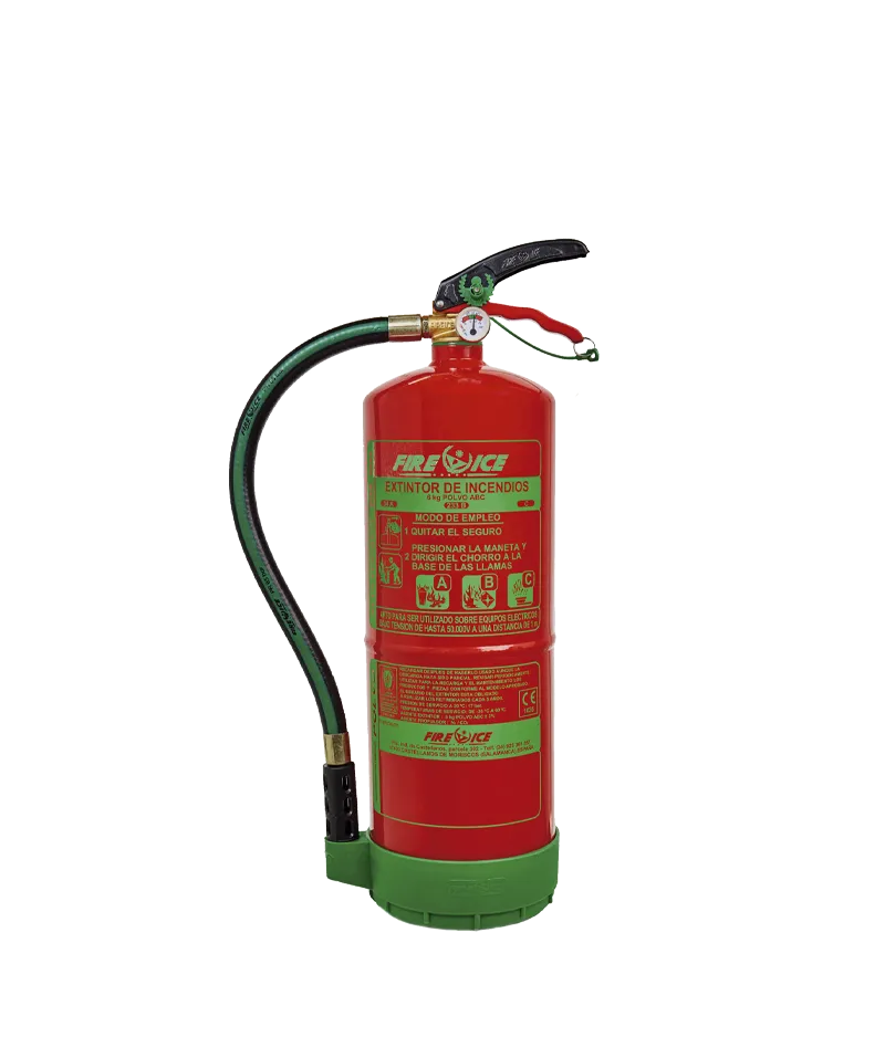 Extintor 6 kg polvo ABC alta eficacia 34A 233B C serie FI 61 con soporte mural