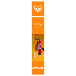 Caja de embalaje FI 2000 para extintor CO₂ — color rojo RAL 3000, ref. FIR2CE