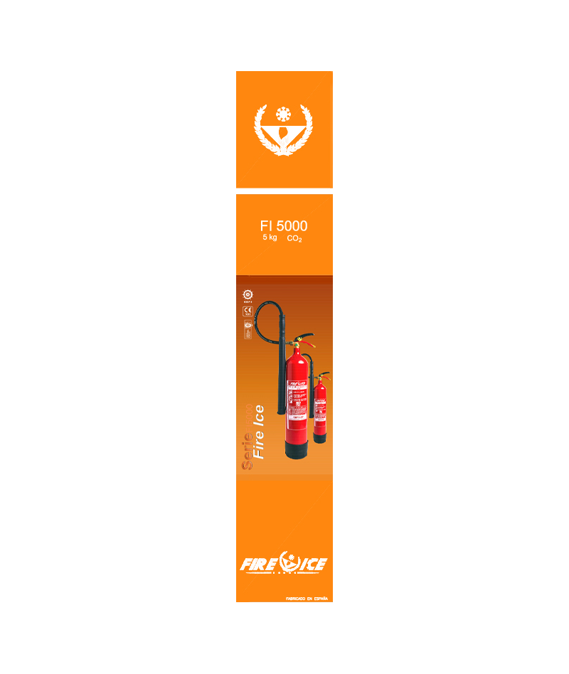 Caja de embalaje cartón KRAFT para extintor CO₂ 5 kg serie FI 5000 - Serior