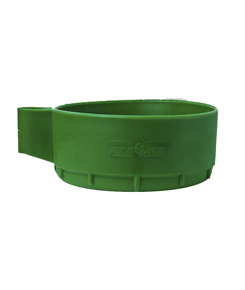 Peana inyectada FI 90 color verde para extintor de polvo de 9 kg - Serior