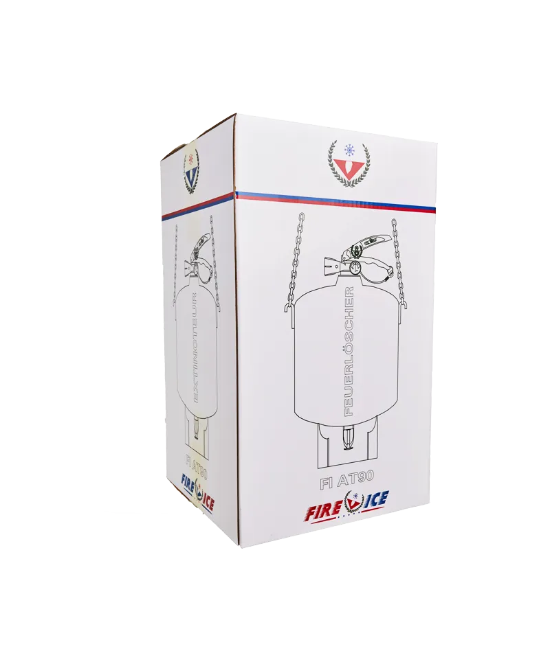 Caja de embalaje para extintor de polvo 9 kg AT90 en polietileno de alta densidad