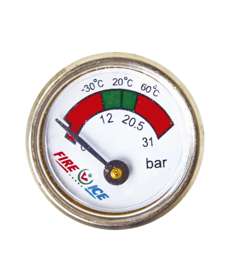 Manómetro Ø27 mm latón cromado FI W60 para extintor hídrico FIRW60IP