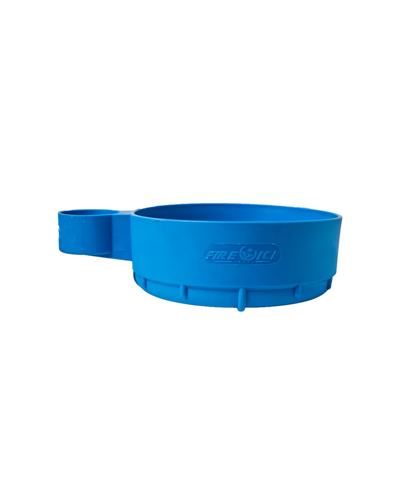 Peana inyectada FI W60 azul en polipropileno para extintor hídrico de 6 litros