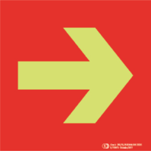 Cartel / Señal luminiscente "Flecha Auxiliar PCI-190". Clase A