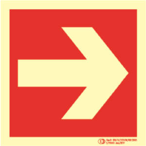 Cartel / Señal luminiscente "Flecha Auxiliar PCI-190". Clase B