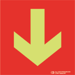 Cartel / Señal luminiscente "Flecha Auxiliar PCI-191". Clase A